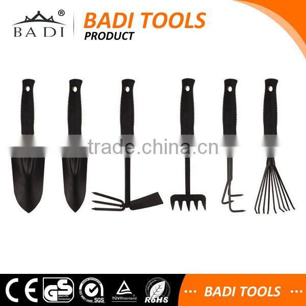 6 pcs high quality steel garden hand tool set with heavy duty anti slip handle