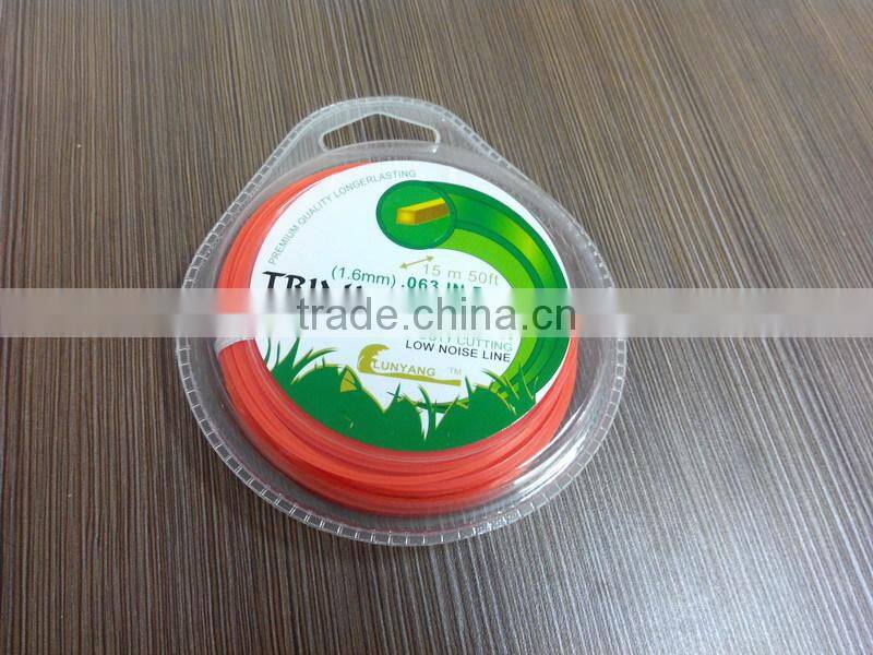 square sharp nylon monofilament trimmer line