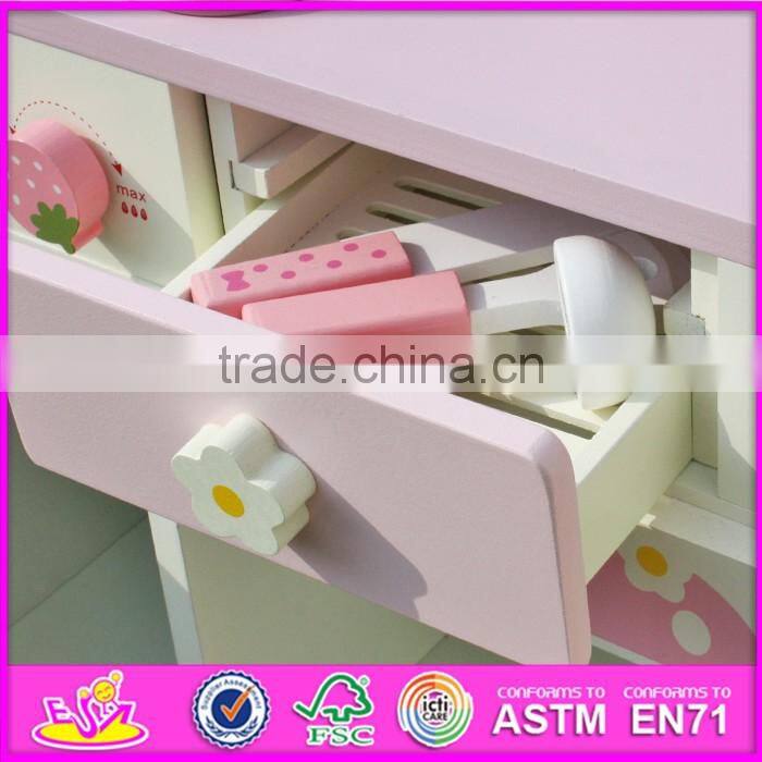 2016 new design preschool home play wooden strawberry kitchen set for toddlers W10C148