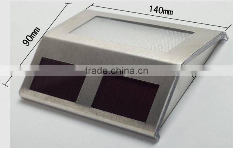 Waterproof light operated solar 2 led outdoor wall light