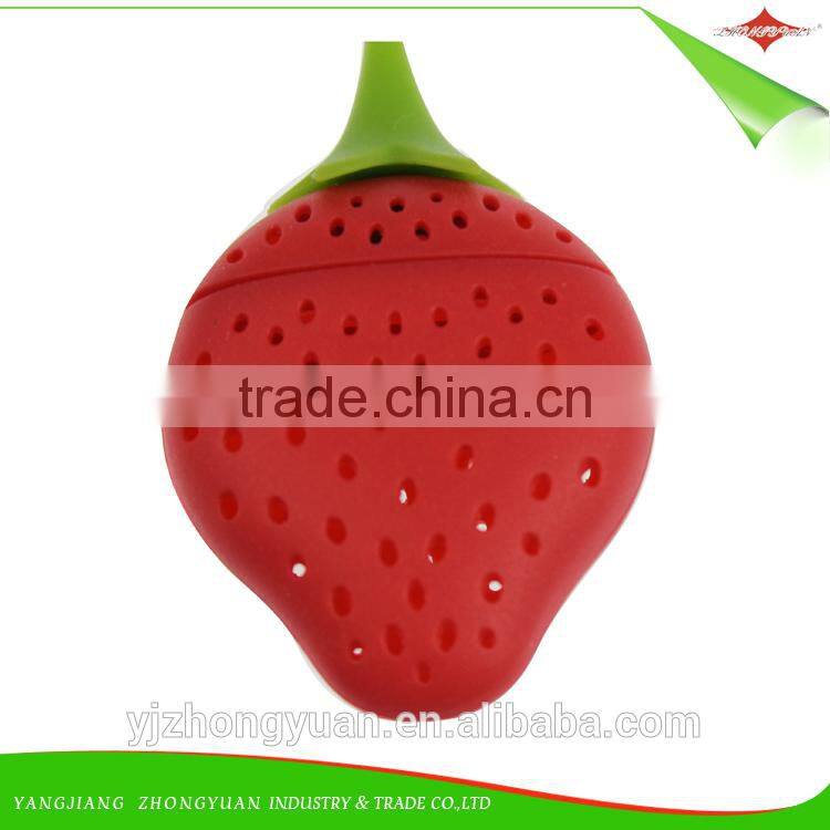ZY-F1126 cute strawberry design silicone tea leaf strainer infuser diffuser filter