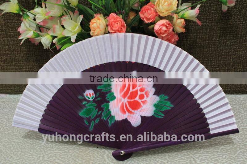 New style silk bamboo fan with flower