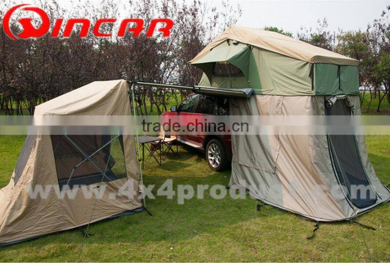 Quick pitch tent 4X4 hunting with awning heavy duty canvas tent fabric stretch tent