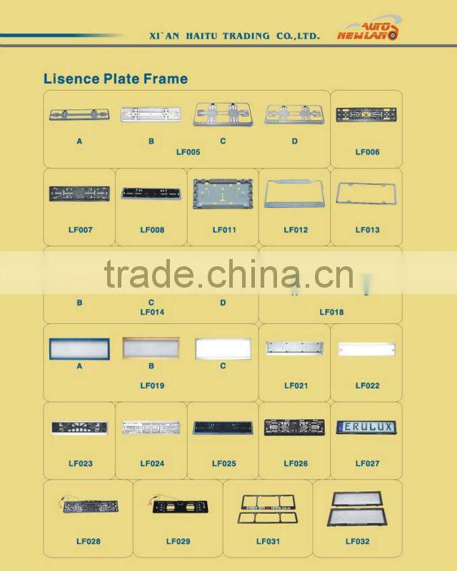 Plastic European style License Plate Frame with Light