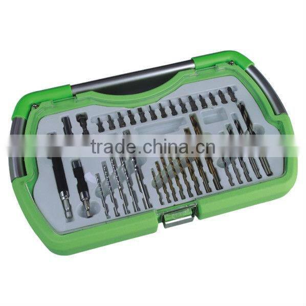 36 piece combination drill bit set in plastic case