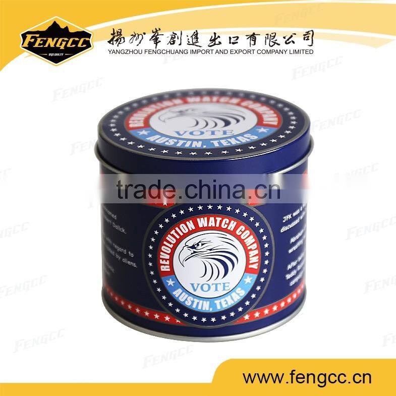 Promotion customized size Round small metal tin box for candy and cookies