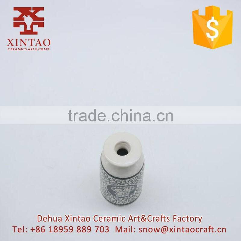 Factory supply lowest price small ceramic flower vase with decal