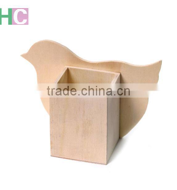 2016 unfinished wooden pen holder for children wholesale