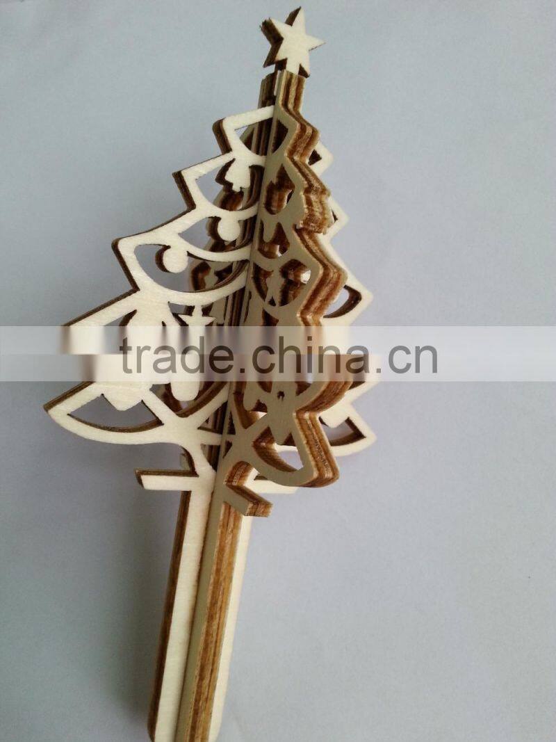 Laser Engraving Plywood Christmas Tree stick for Air Freshener Glass Bottle