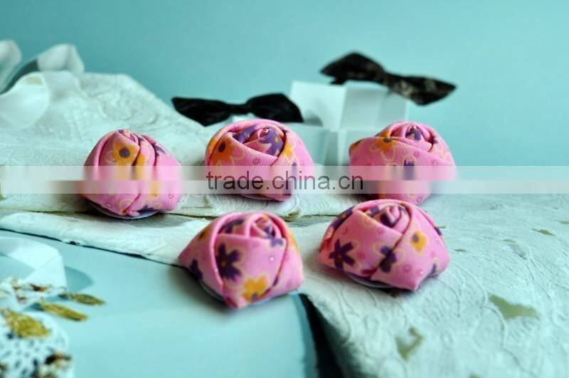 colorful satin handmade rose flower headband for kids hair accessories