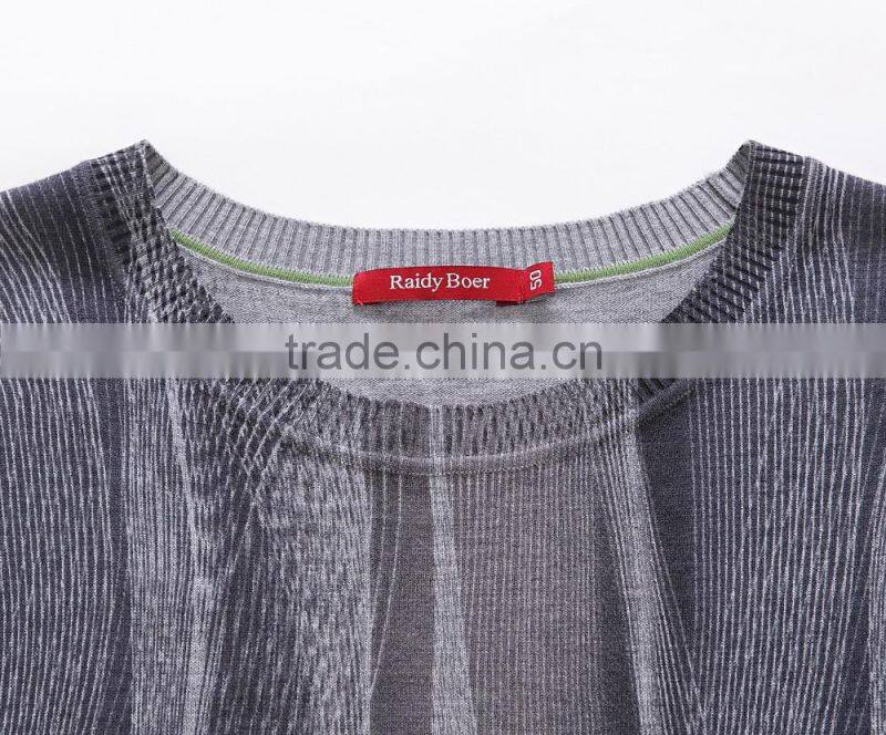 mens printing fine wool crew neck Autumn knit sweater