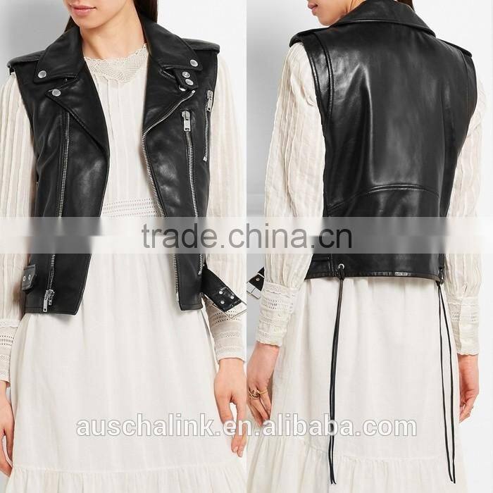 personalized latest design custom cheap lady leather vest