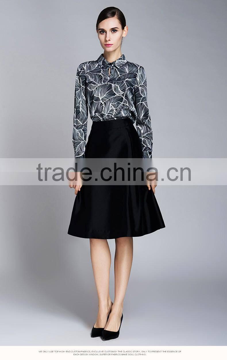 Spring-Summer Season Ladies Length Sleeve Printing Shirt Blouse