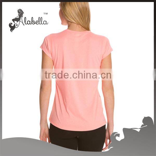 Yoga clothing manufacturers plain women fitted blank t-shirts