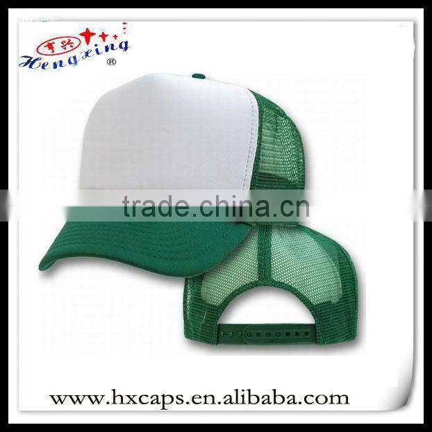 Embroidery flat brim trucker mesh snapback hat