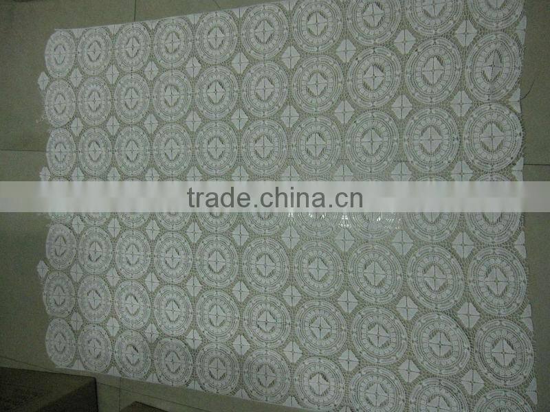 machine made cotton crochet flower fabric