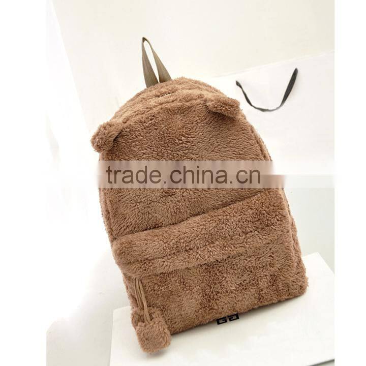 2014 Women's Young Cute Plush Bag Backpack College Campus Book Bear Backpack SV010095#