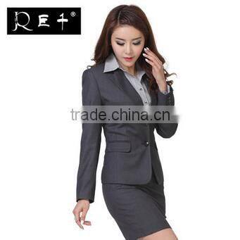 high quality hot sell long sleeve newest design stylish ladies suit hotel uniform