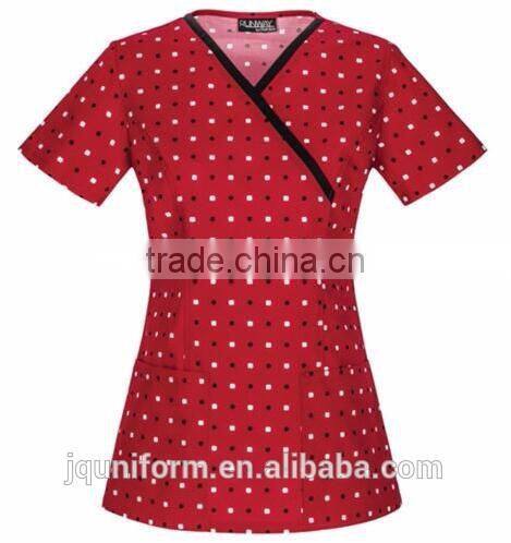 High quality cotton doctor /nurse uniform Unisex short sleeve gown lab uniform