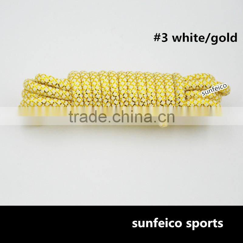Custom Novelty Round Metallic Gold Bling Rainbow Glitter Shoelace~Fully Gloden Sneakers Laces~Retail Packaging~Amazon Supplier