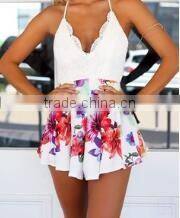 Gauze stiching Chiffon short sleeve blouse summer new design blouse