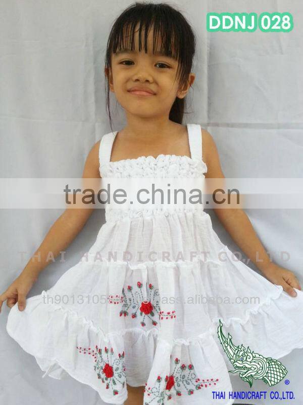 Thai girls cotton children's clothing flowers outfit design dress