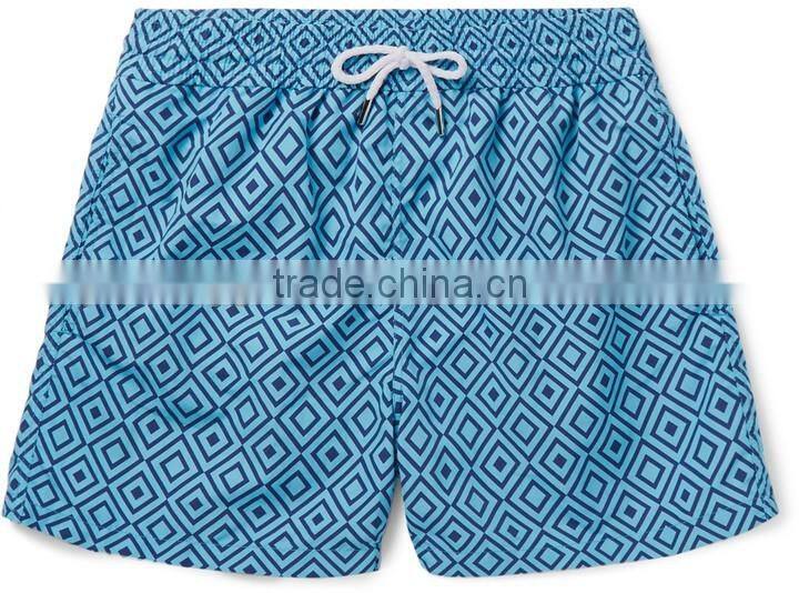 Hot Sale Soft Breathable mens swimming Boxer Short Mid-Length Printed Swim Shorts