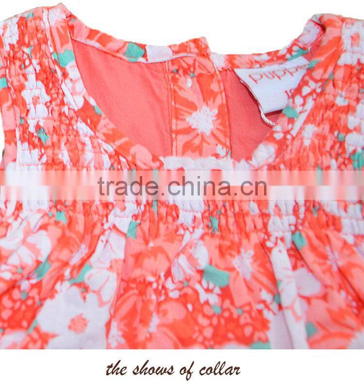 baby toddler ruffle sleeveless cotton flower frocks design girl dress