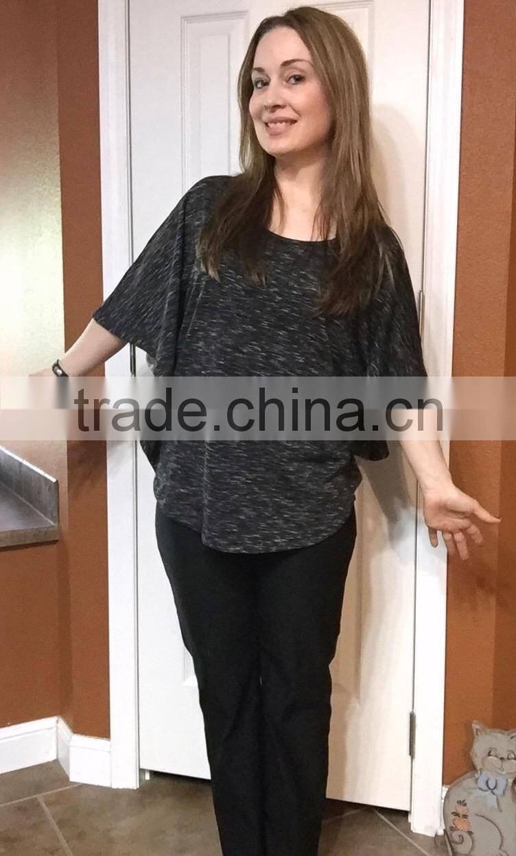 Women's sexy purple maroon charcoal grey bat t shirt