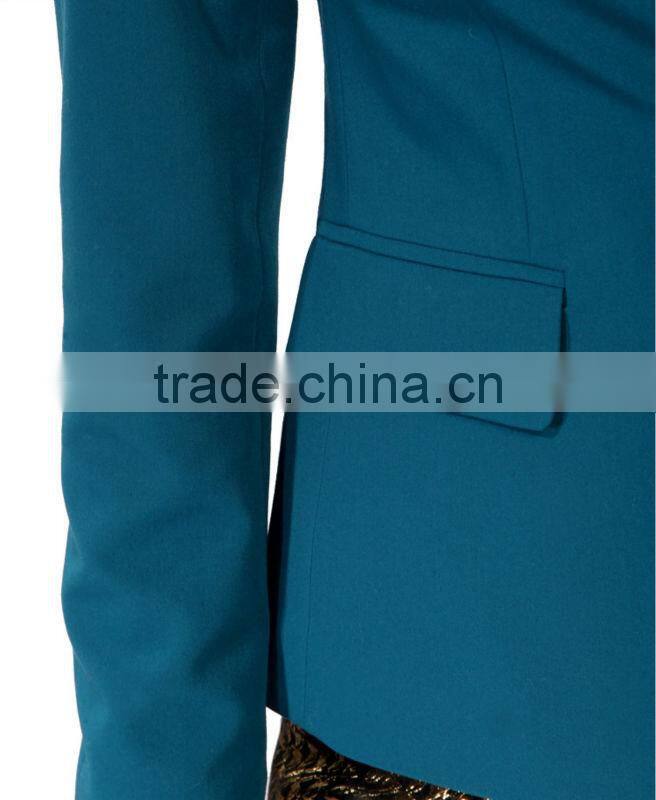 Solid Notched Lapel Blazer