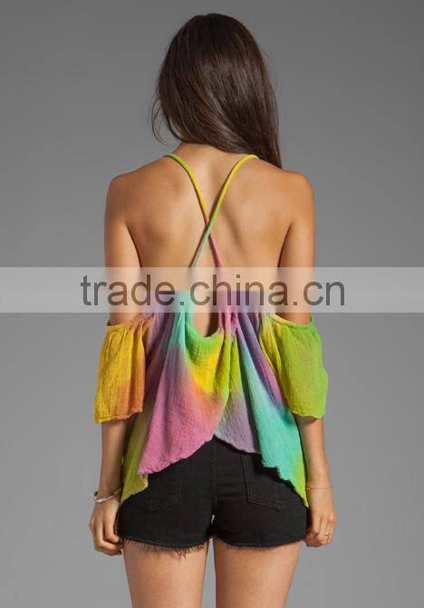 Criss Cross Shoulder Straps X Back Top
