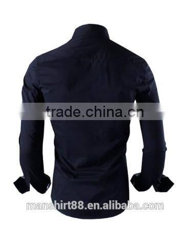 2016 multi color high collar button down slim fit casual shirt for men