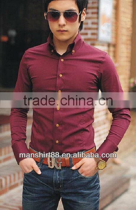 High quality Slim fit 100%Cotton Casual shirt for men with wendsor collar