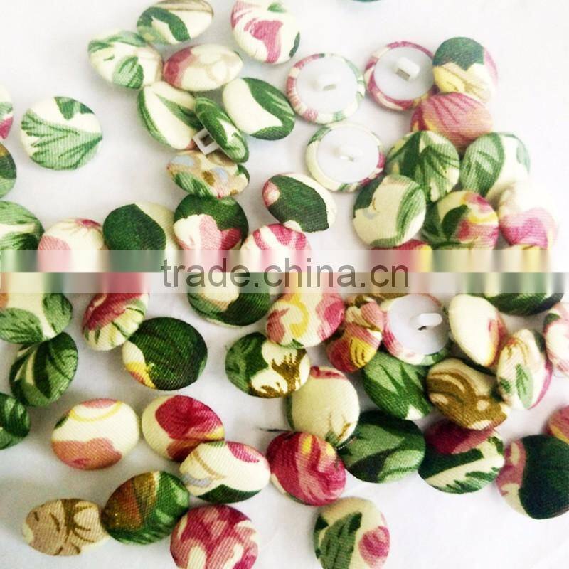 D&D Hot Sale 20pcs/lot Mixed Color Fabric Covered Buttons Plastic Button Fabric Craft For Clothes Sewing Supplies 14mm