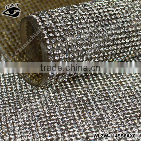 Iron On Rhinestone Mesh 2MM SS06 Chaton Without Aluminum Setting Adhesive Rhinestone Transfer Sheets