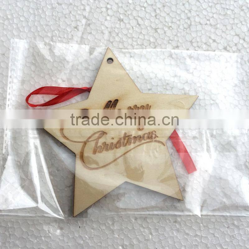 Christmas Ornament Hanging Decoration DIY Carving Star Wood Craft