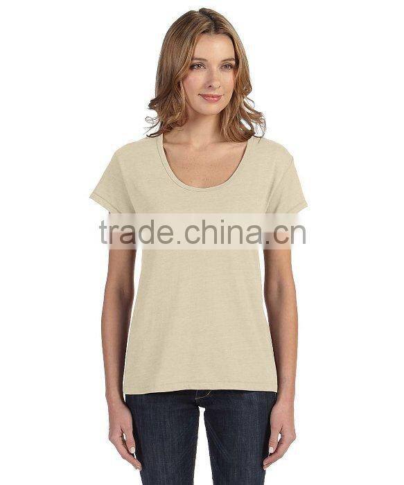 Custom Fashion Summer Wear Design Drape Blank T-Shirt,China T-Shirt Manufacturer Cotton Pure Color Blank T-Shirt for Women