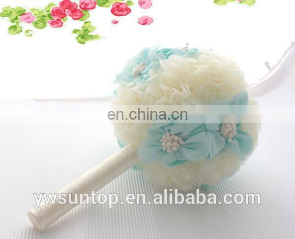 Wedding Flower Bouquet Silk Cloth Flower Bridal Bouquet 3 colors