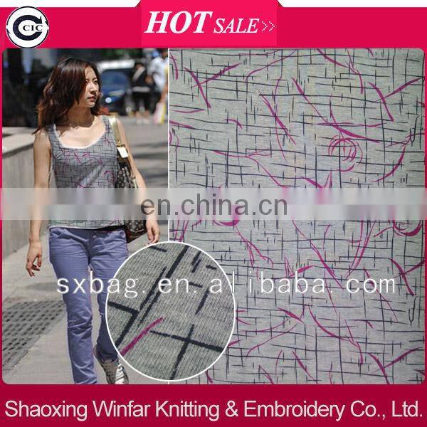 shaoxing winfar melange circular knitting polyester and spandex fabric for garment