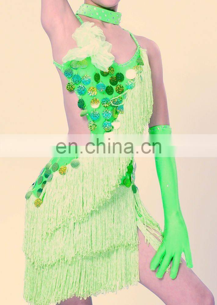 2015 ANNA SHI beautiful Style Of Latin Skirt With Rhin Stone