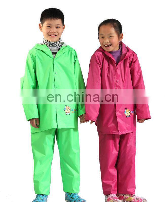 high quality colorful waterproof children 100% pvc raincoat