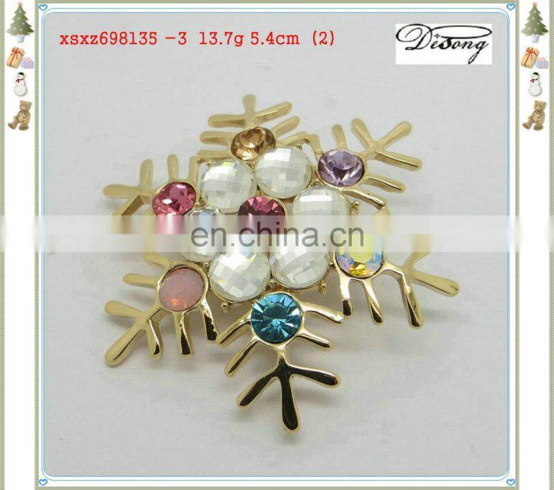 XSXZ698135-3 fashion rhinestone snowflake brooch christmas gift ideas for friends