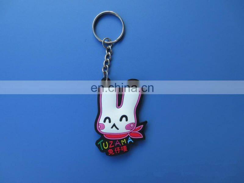 top quality custom 2D embossed logo soft pvc plastic keyring,rubber keychain