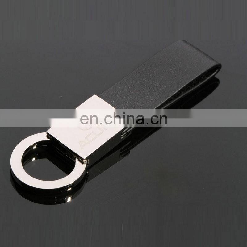 Promotional custom leather keychain With Logo/handmade leather keychain /embossed leather keychain