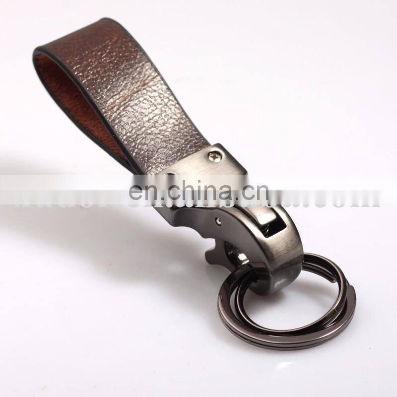 Wholesale Custom New Design handmade Metal Leather Keyring