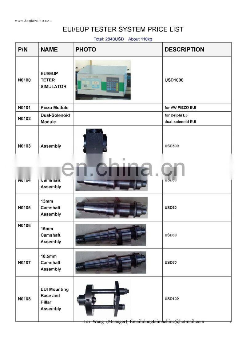 EUP/EUI Injector Pump Tester Type Unit Pump Unit Injector Tester Cam Box