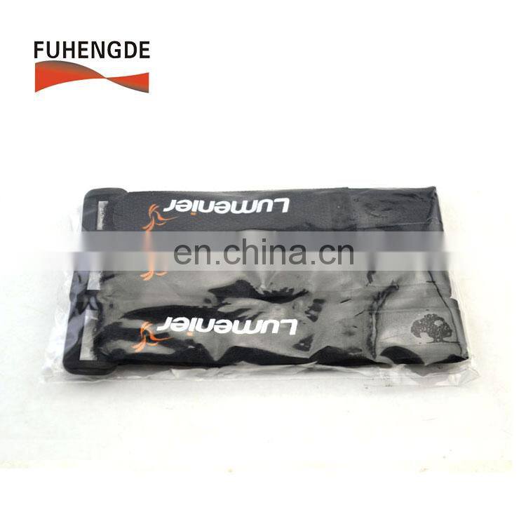 Plastic buckle elastic hook and loop strap with silicon rubber