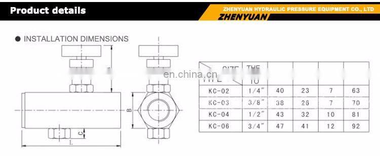Hydraulic screw type one - way flow control regulating throttle valve KC-02,03,04,06,08 air pressure regulating valve
