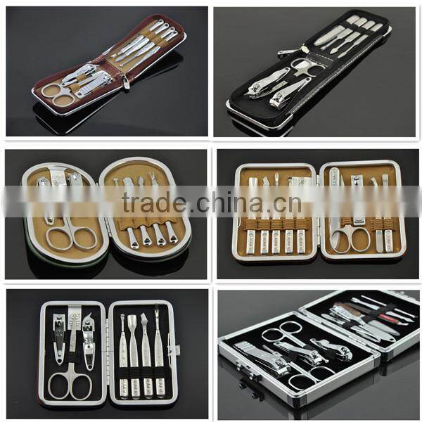 luxury promotional leather boxed gift set with pedicure set