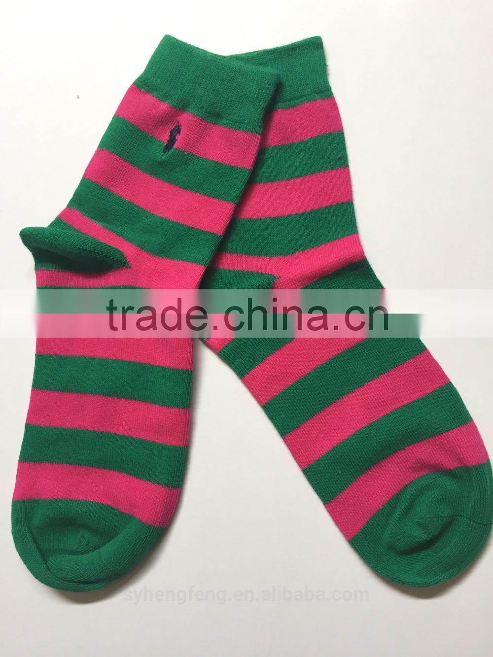 2015 hot saling women bright-coloured socks stripe sock